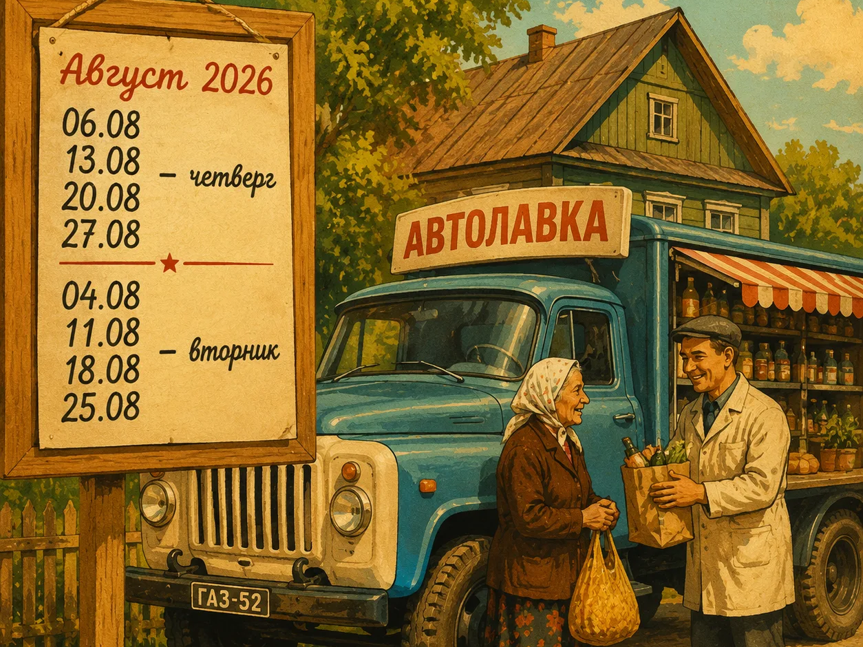 ГРАФИК ВЫЕЗДНОЙ ТОРГОВЛИ АВТОЛАВКИ В АВГУСТЕ 2026 ГОДА.
